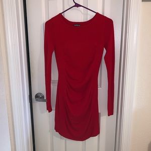 Express Red Bodycon Sweater Dress - XS